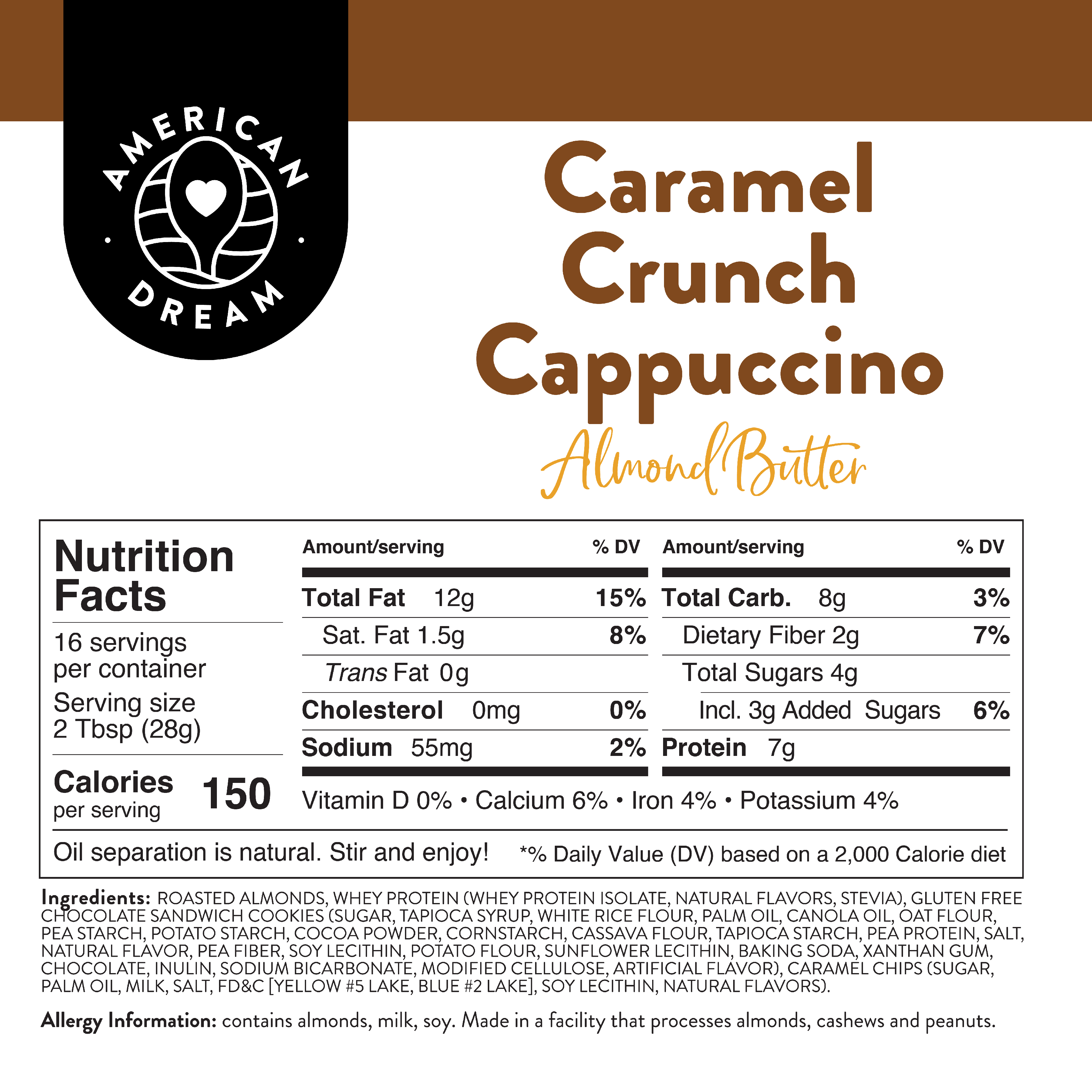 Gluten-Free Caramel Crunch Cappuccino Almond Butter