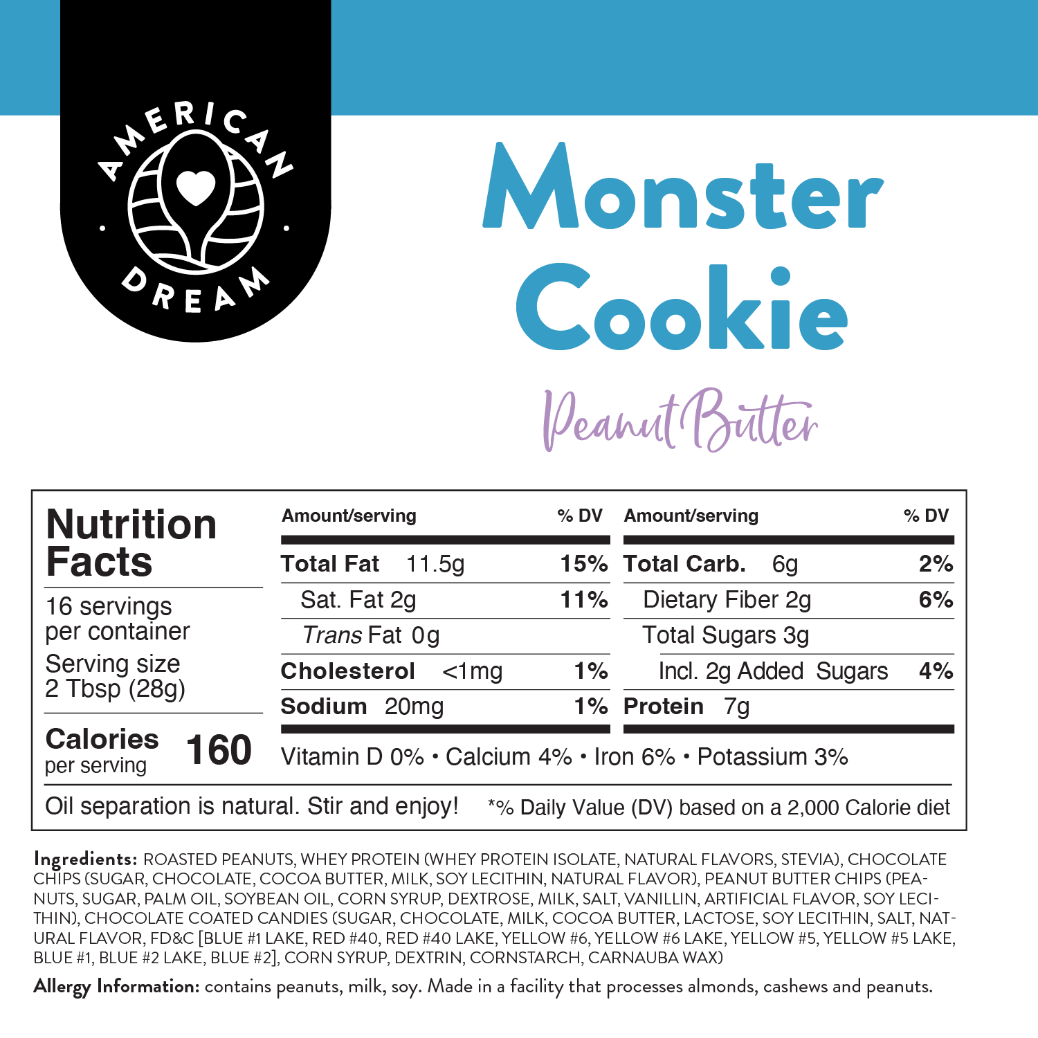 Gluten-Free Monster Cookie Peanut Butter
