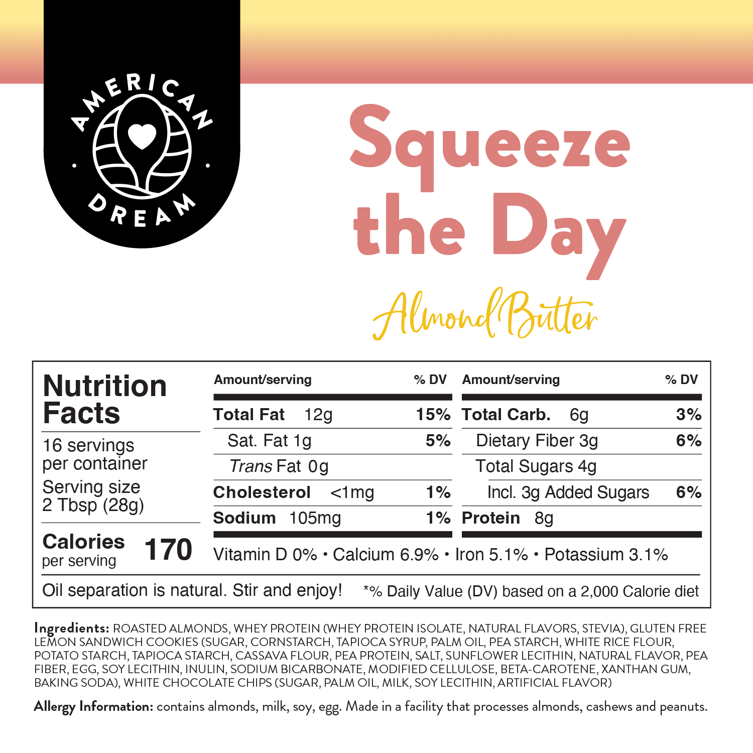 Gluten-Free Squeeze The Day Almond Butter