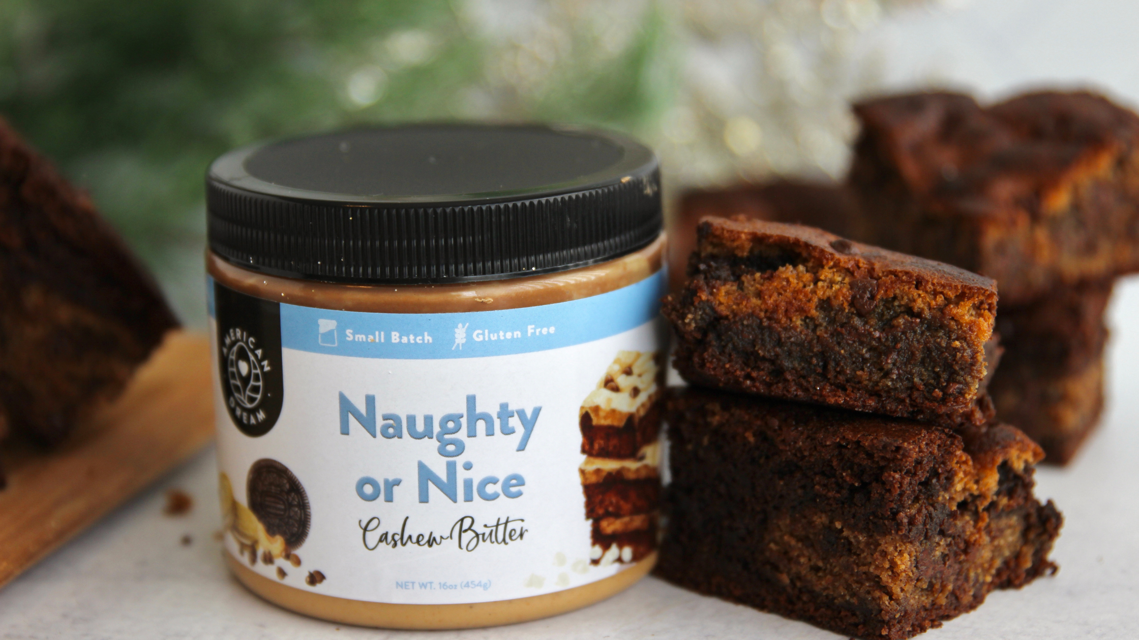 Healthy Fudgy Cashew Butter Brookies