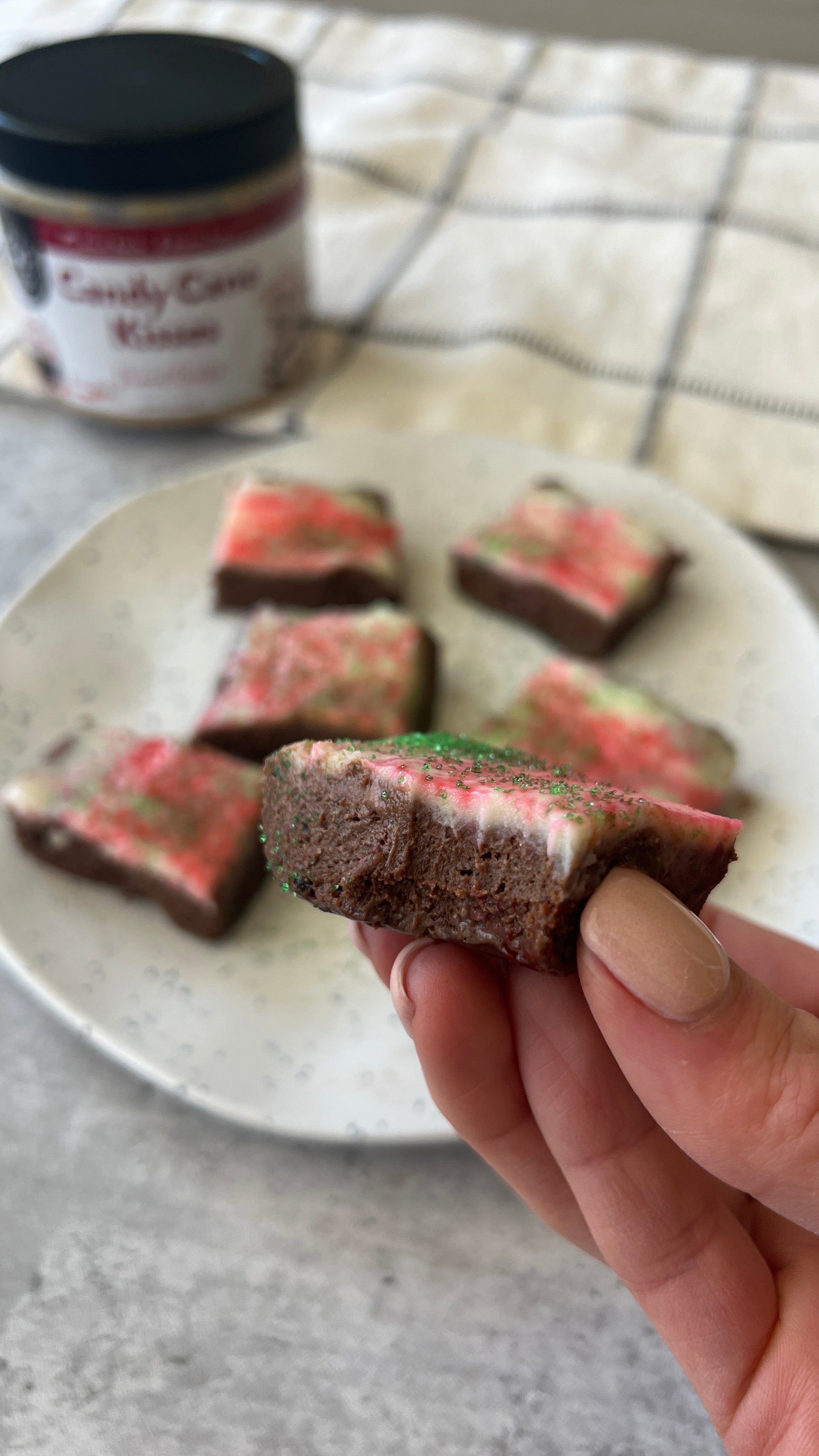No Bake Candy Cane Brownies