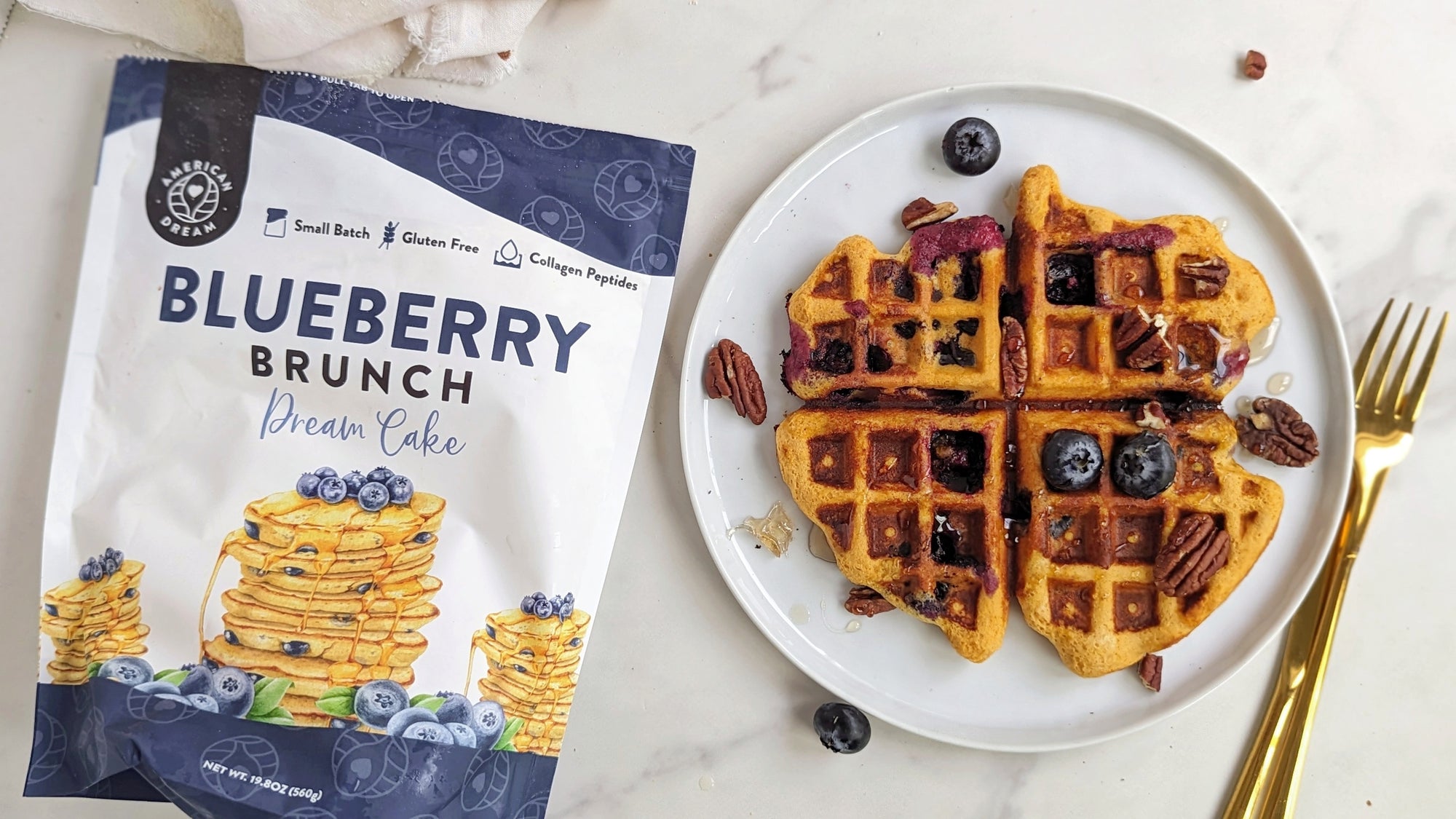 Pumpkin Blueberry Protein Waffle