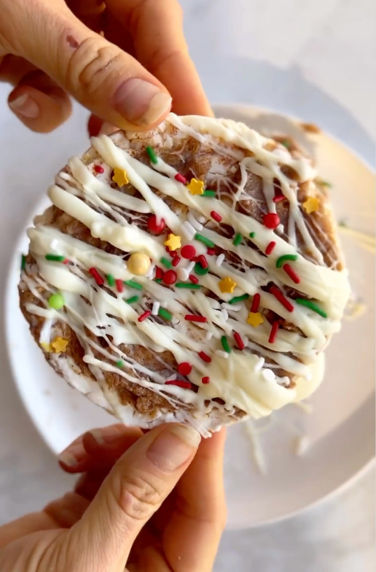Gingerdoodle Cookie Rice Cake Treat
