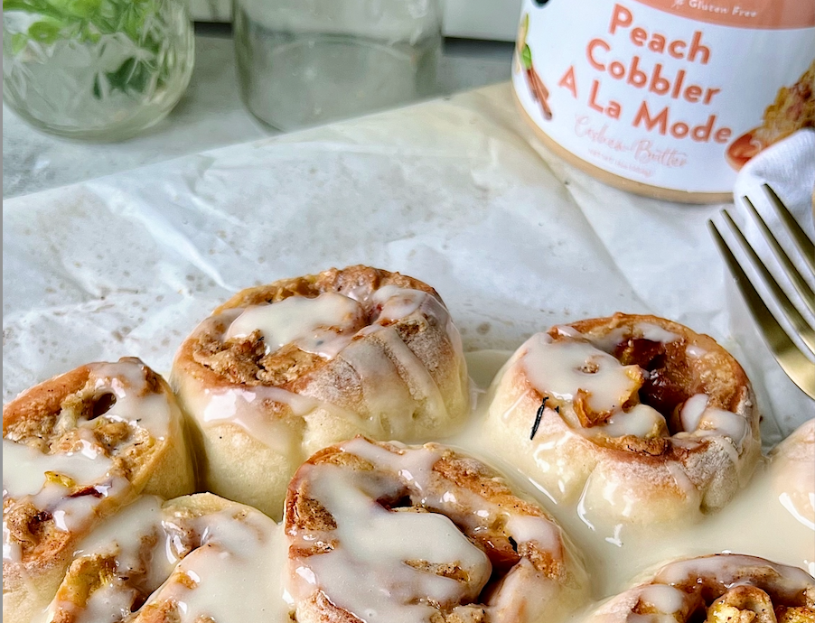 Peach Cobbler Cinnamon Rolls