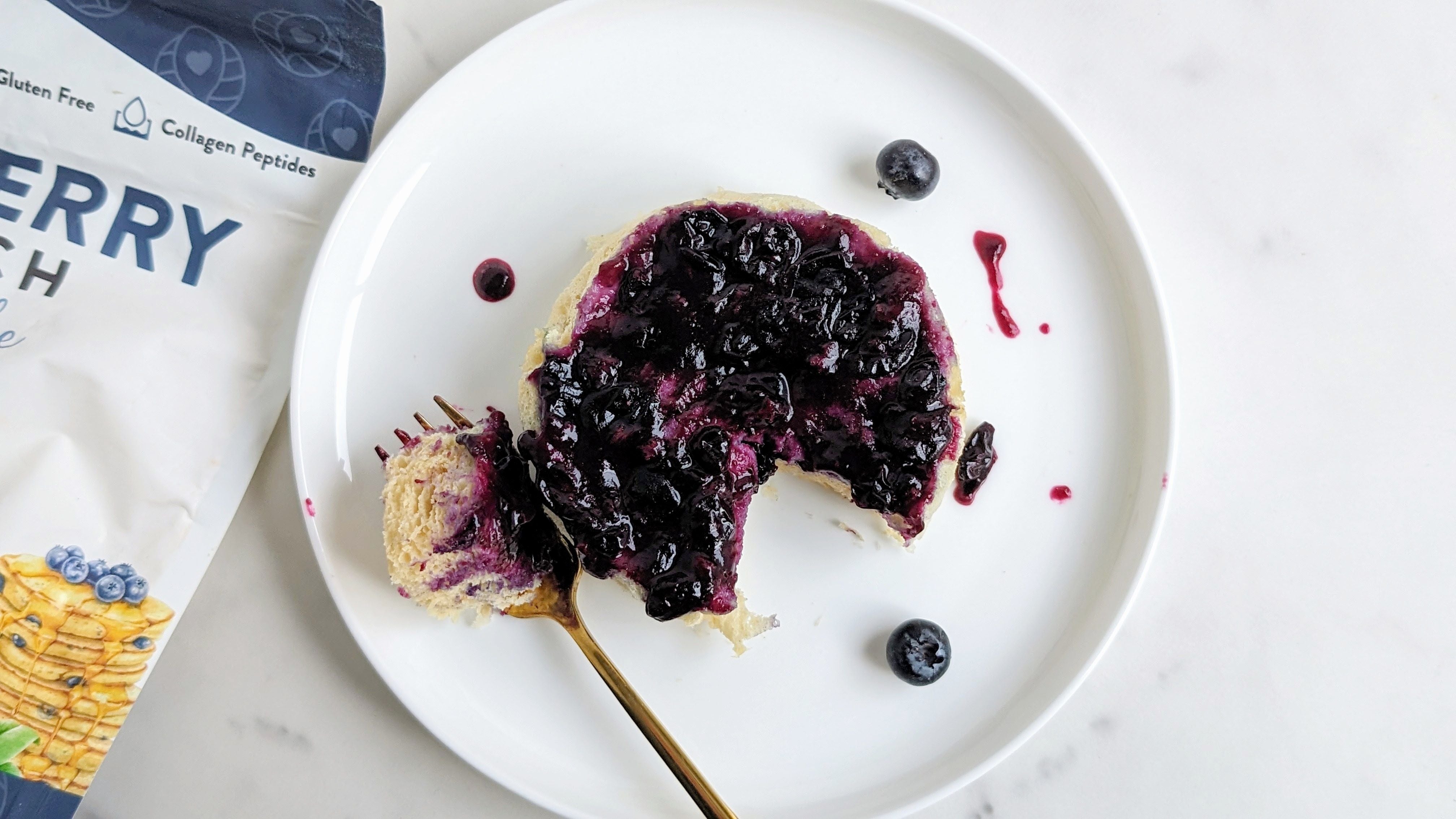 Upside Down Blueberry Cake for One