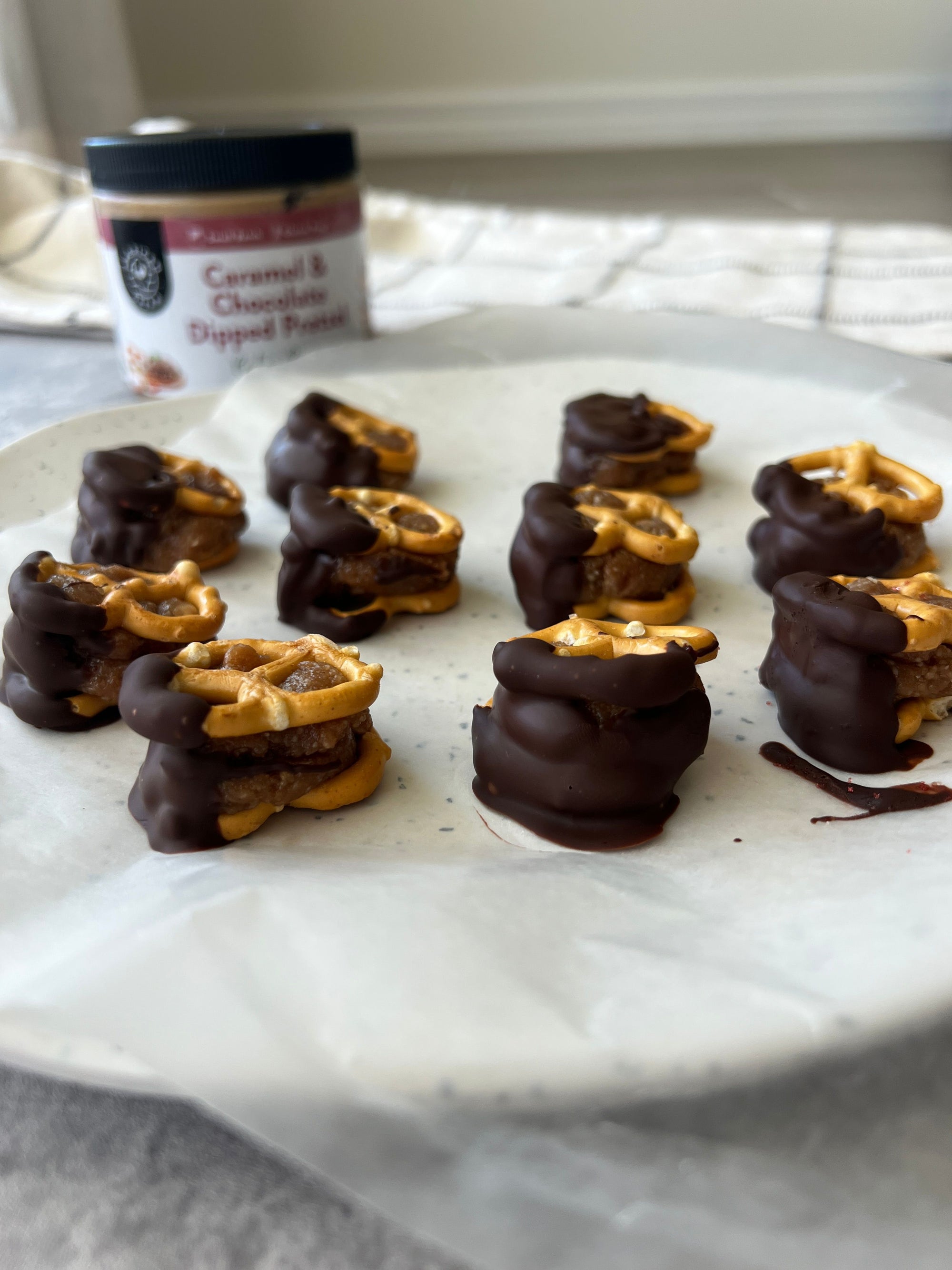 Caramel Cookie Dough Dipped Pretzels American Dream Nut Butter