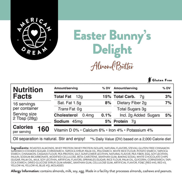 Gluten-Free Easter Bunny's Delight Almond Butter