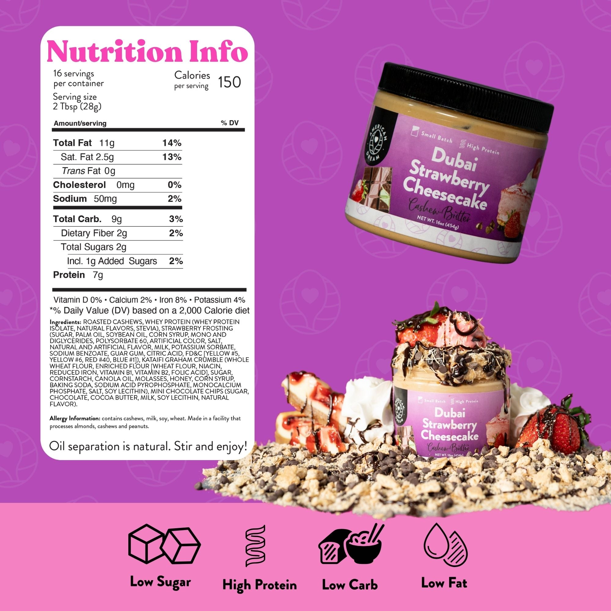 Dubai Strawberry Cheesecake Cashew Butter