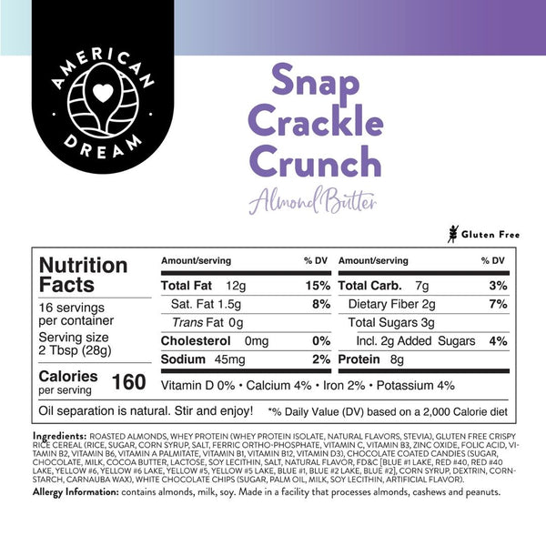 Gluten-Free Snap Crackle Crunch Almond Butter