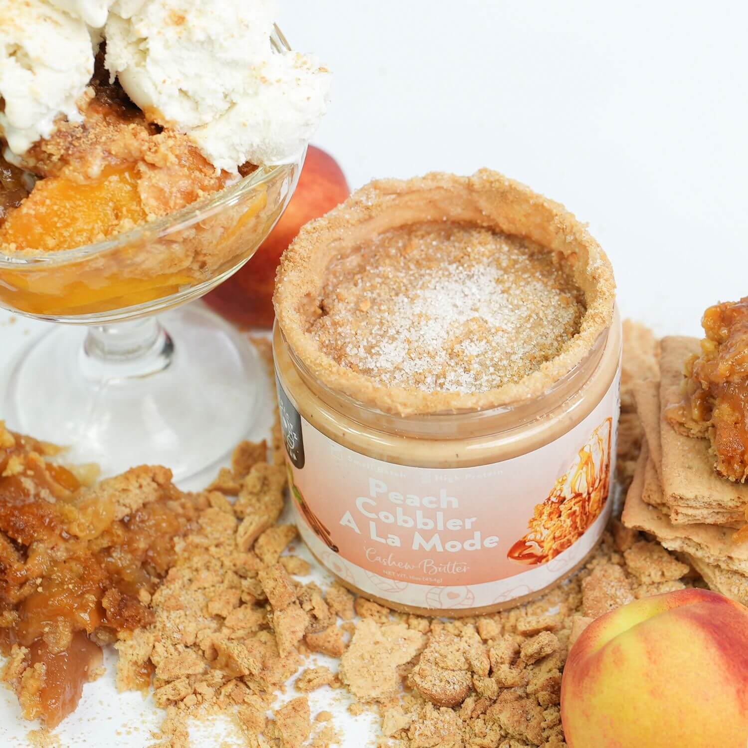 Peach Cobbler A La Mode Cashew Butter
