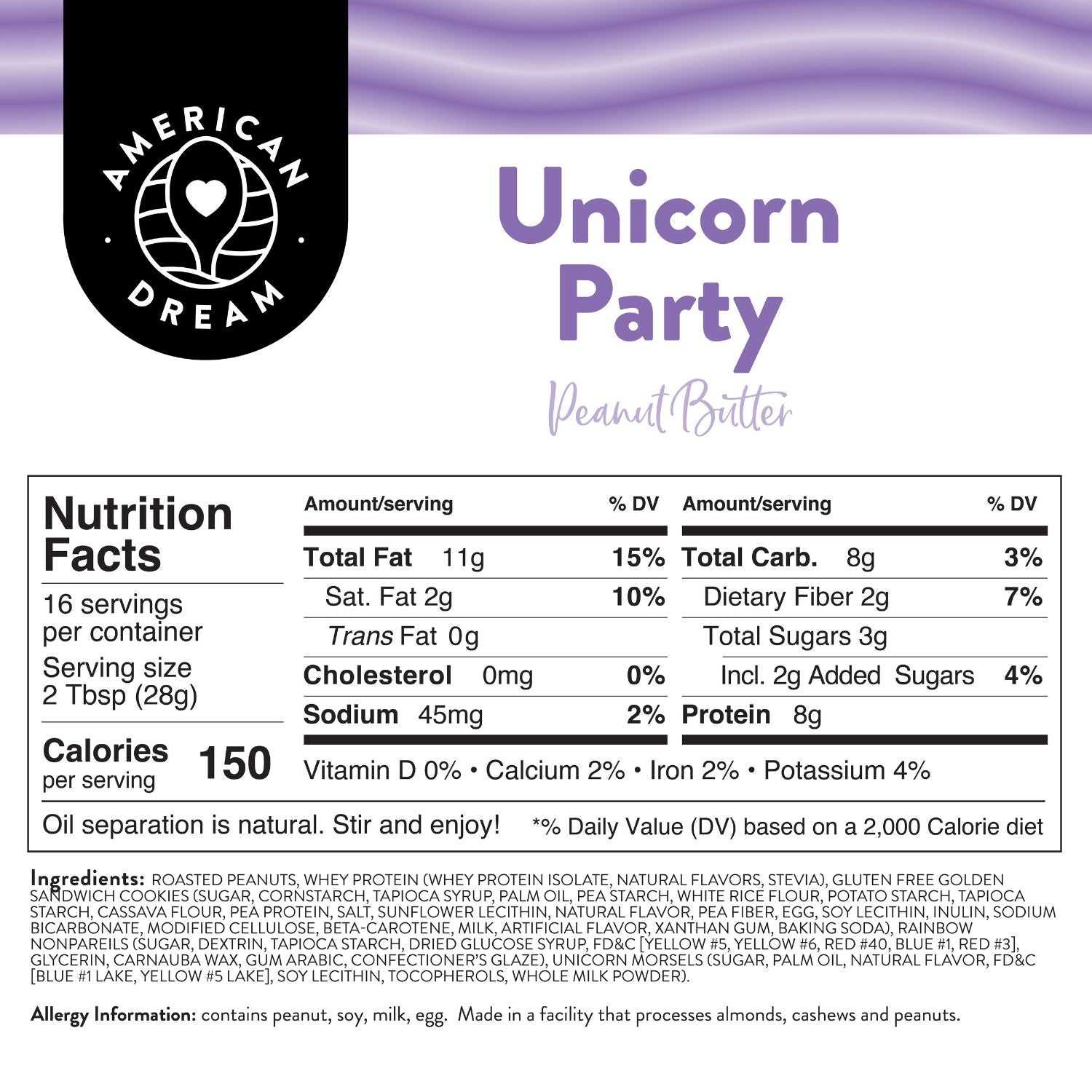 Gluten-Free Unicorn Party Peanut Butter