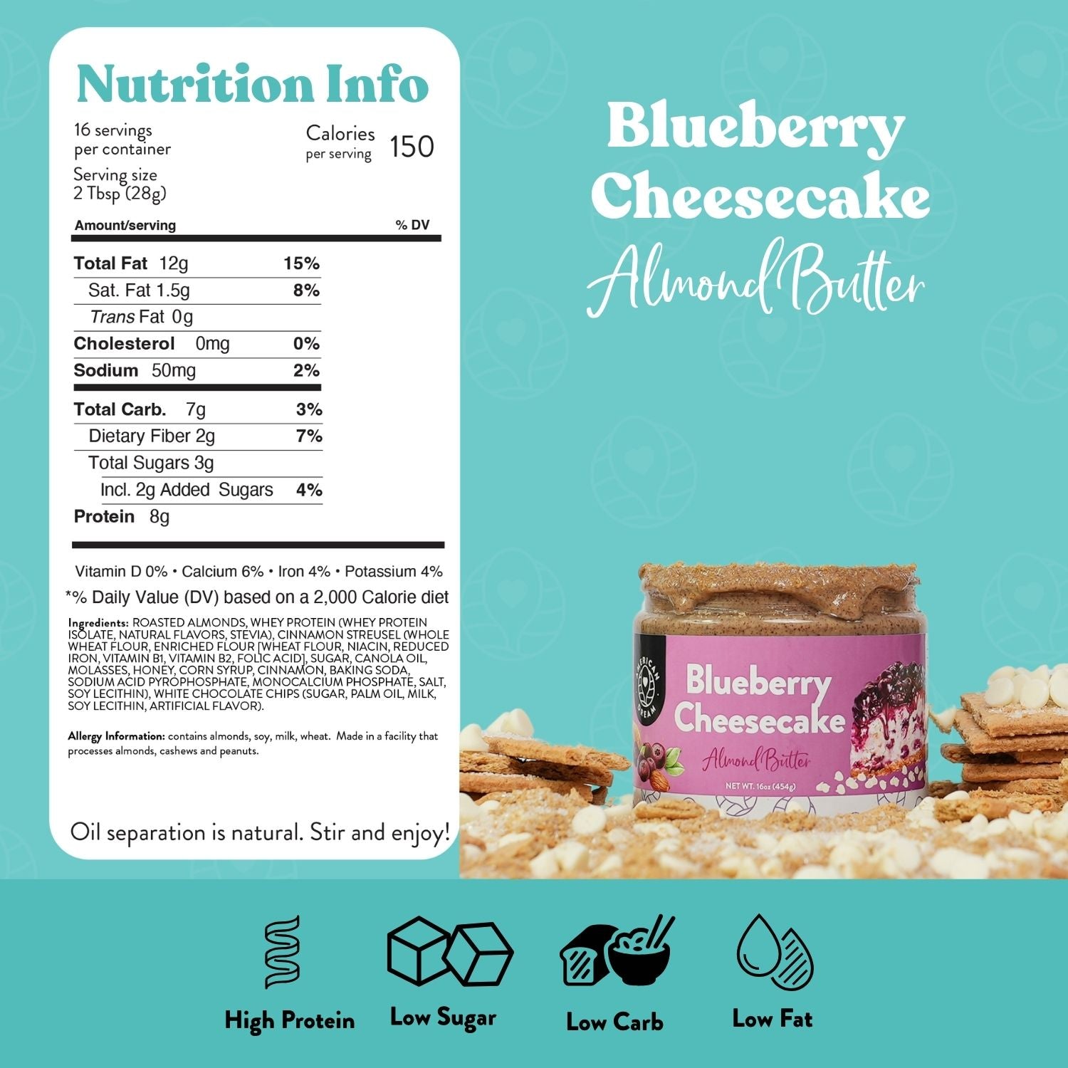 Blueberry Cheesecake Almond Butter