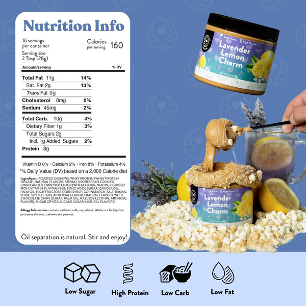 Lavender Lemon Charm Cashew Butter