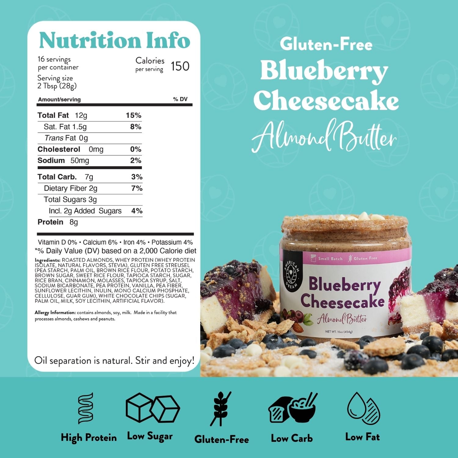 Blueberry Cheesecake Almond Butter
