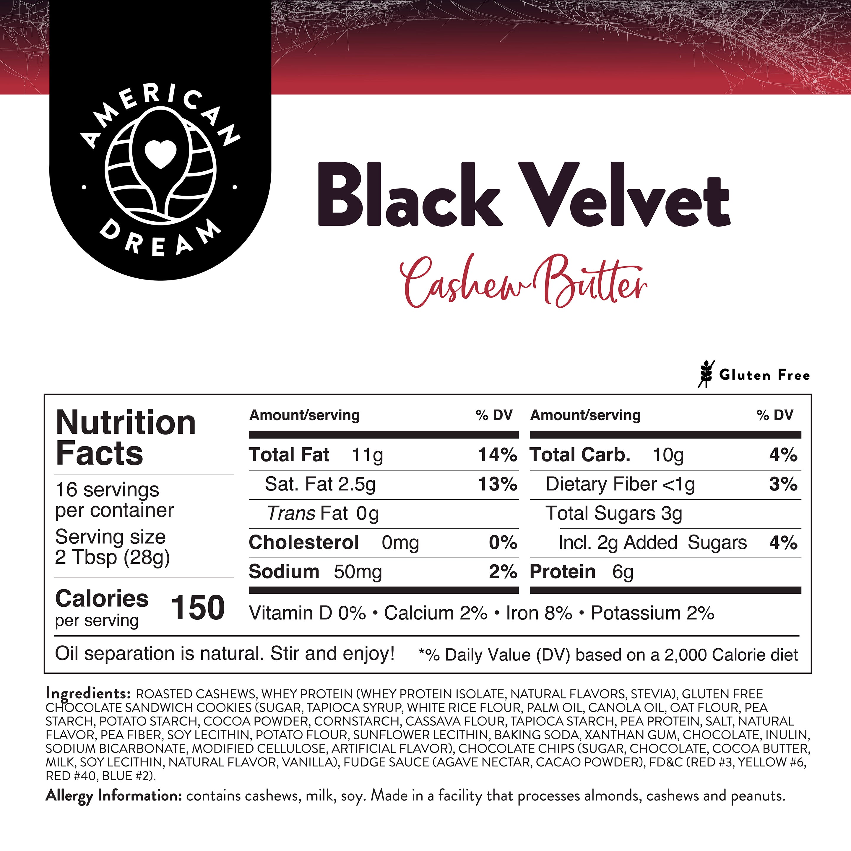Gluten- Free Black Velvet Cashew Butter