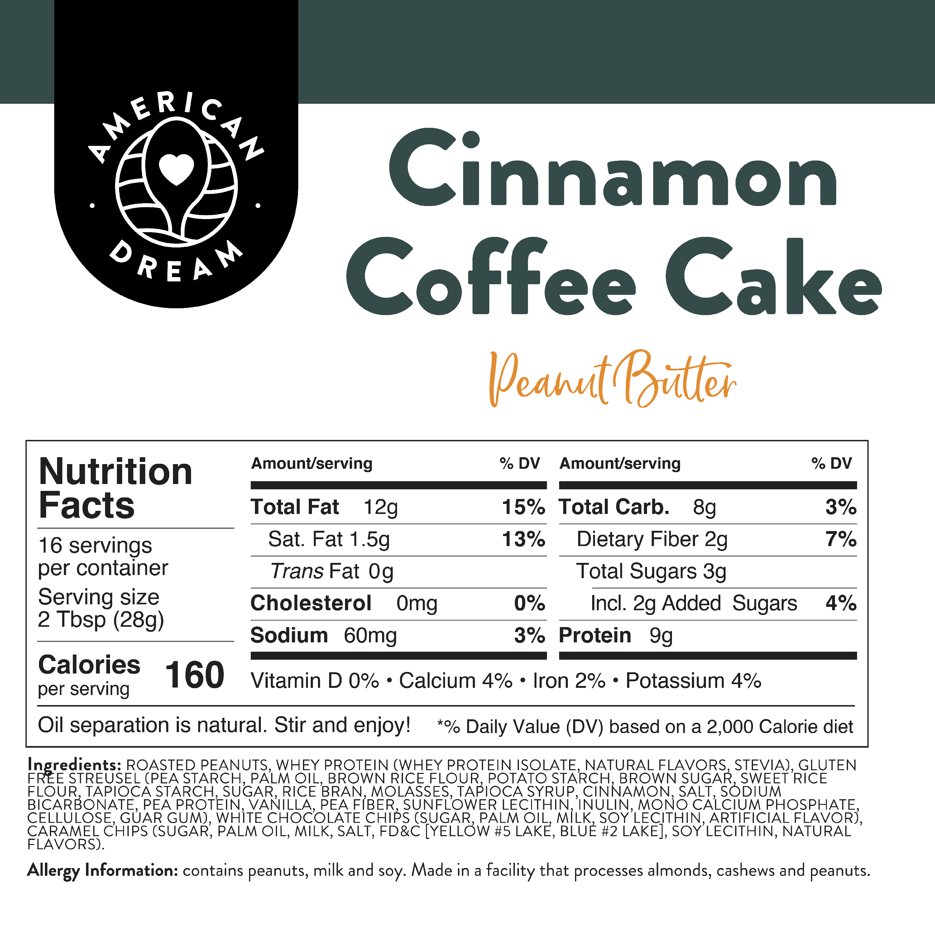 Gluten-Free Cinnamon Coffee Cake Peanut Butter