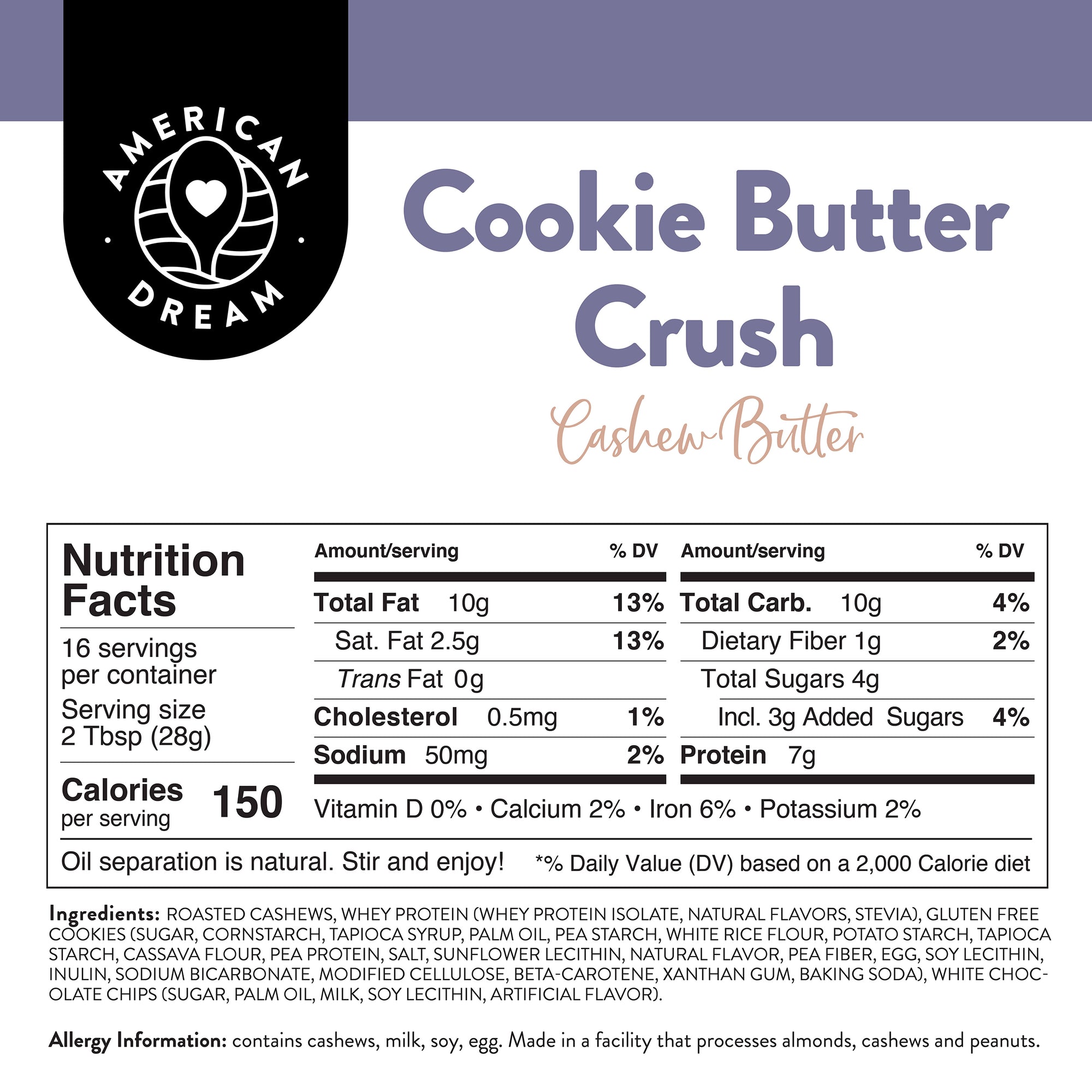 Gluten-Free Cookie Butter Crush Cashew Butter