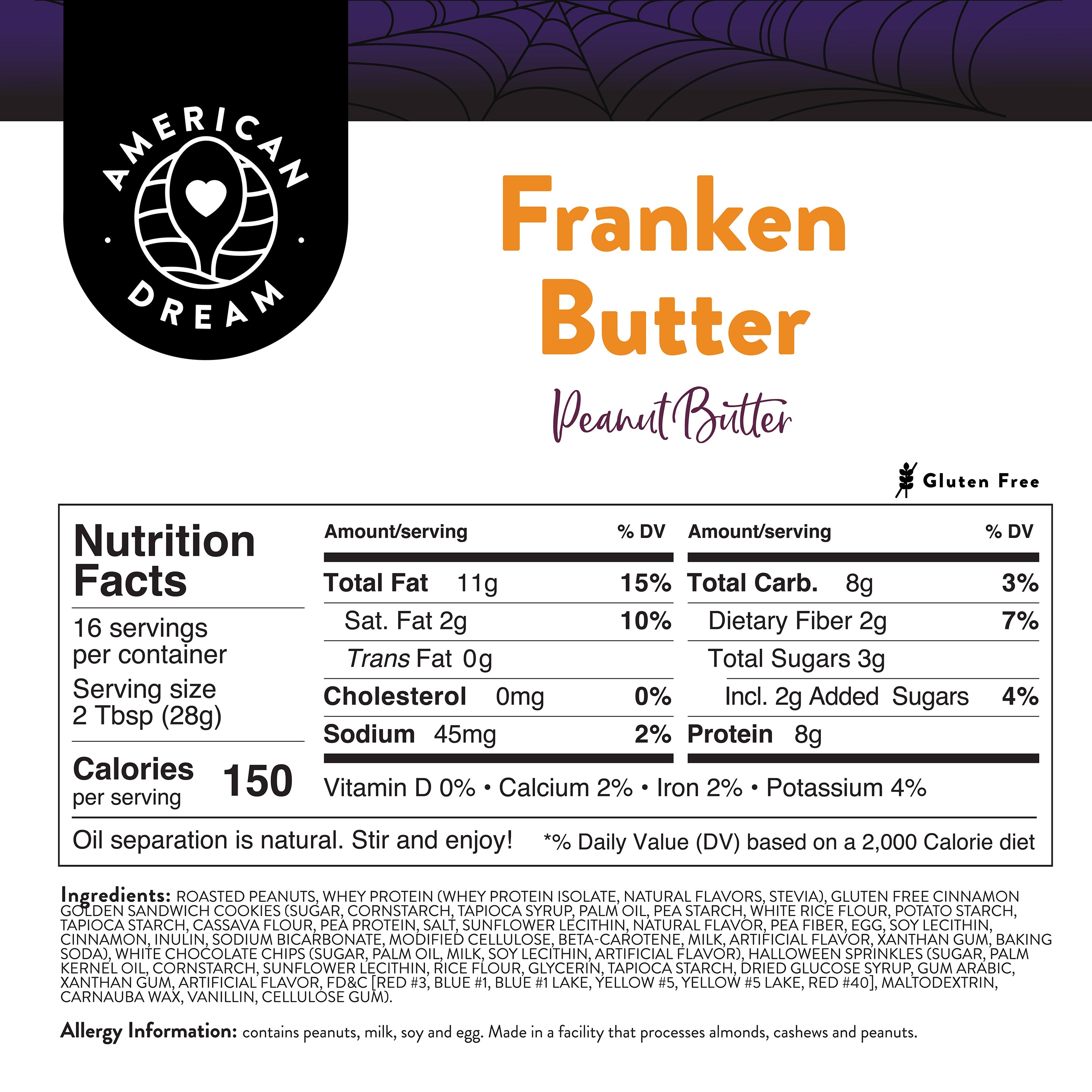 Gluten-Free Franken Butter Peanut Butter