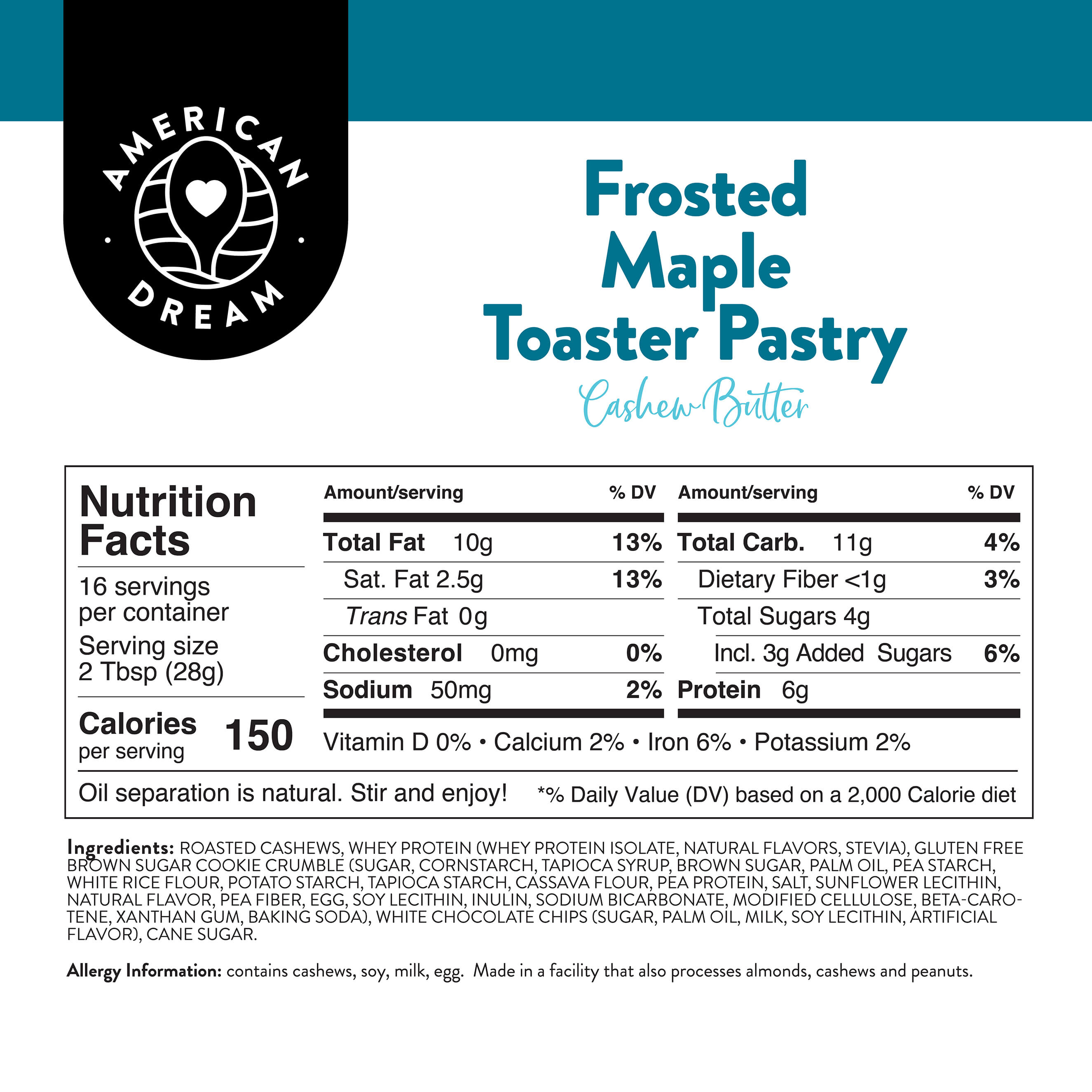 Gluten-Free Frosted Maple Toaster Pastry Cashew Butter