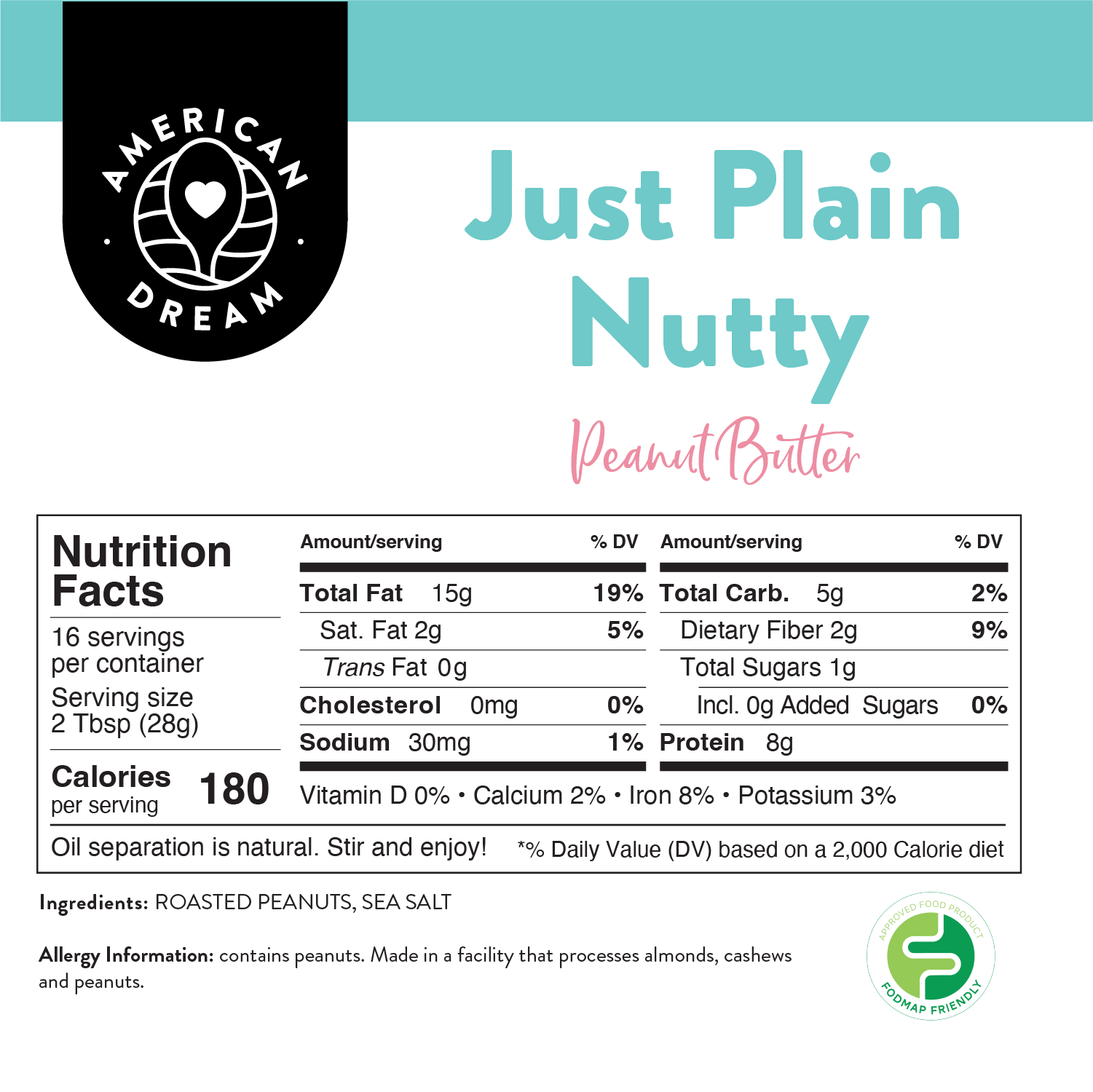 Gluten-Free Just Plain Nutty Peanut Butter