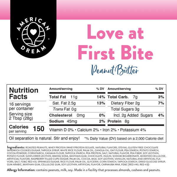Love at First Bite White Chocolate Raspberry Peanut Butter (Gluten-Free)