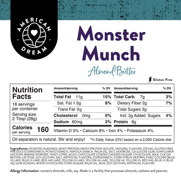 Gluten-Free Monster Munch Almond Butter