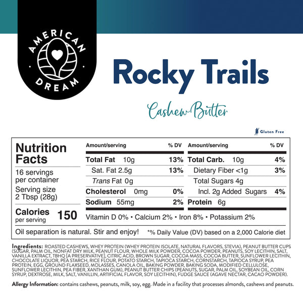 Gluten-Free Rocky Trails Cashew Butter