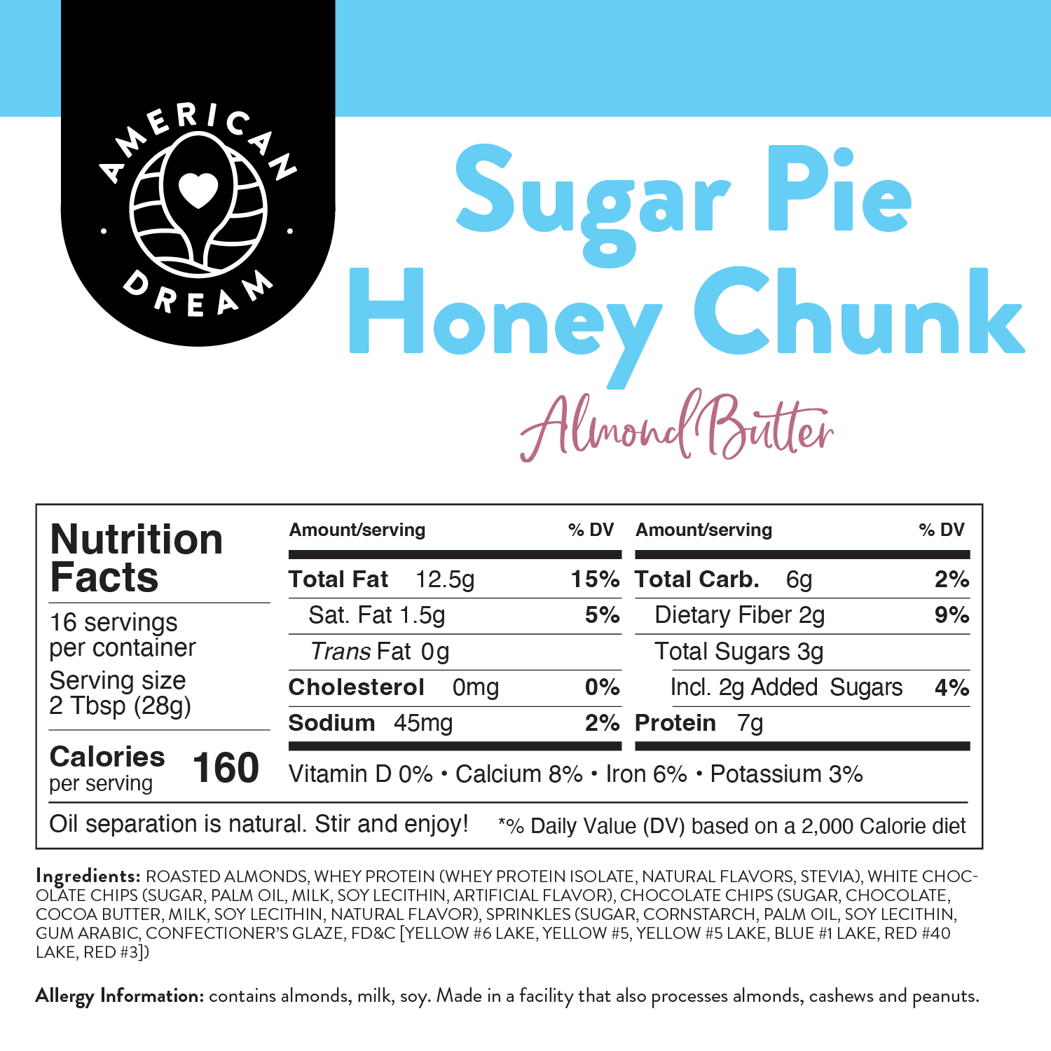 Gluten-Free Sugar Pie Honey Chunk Almond Butter