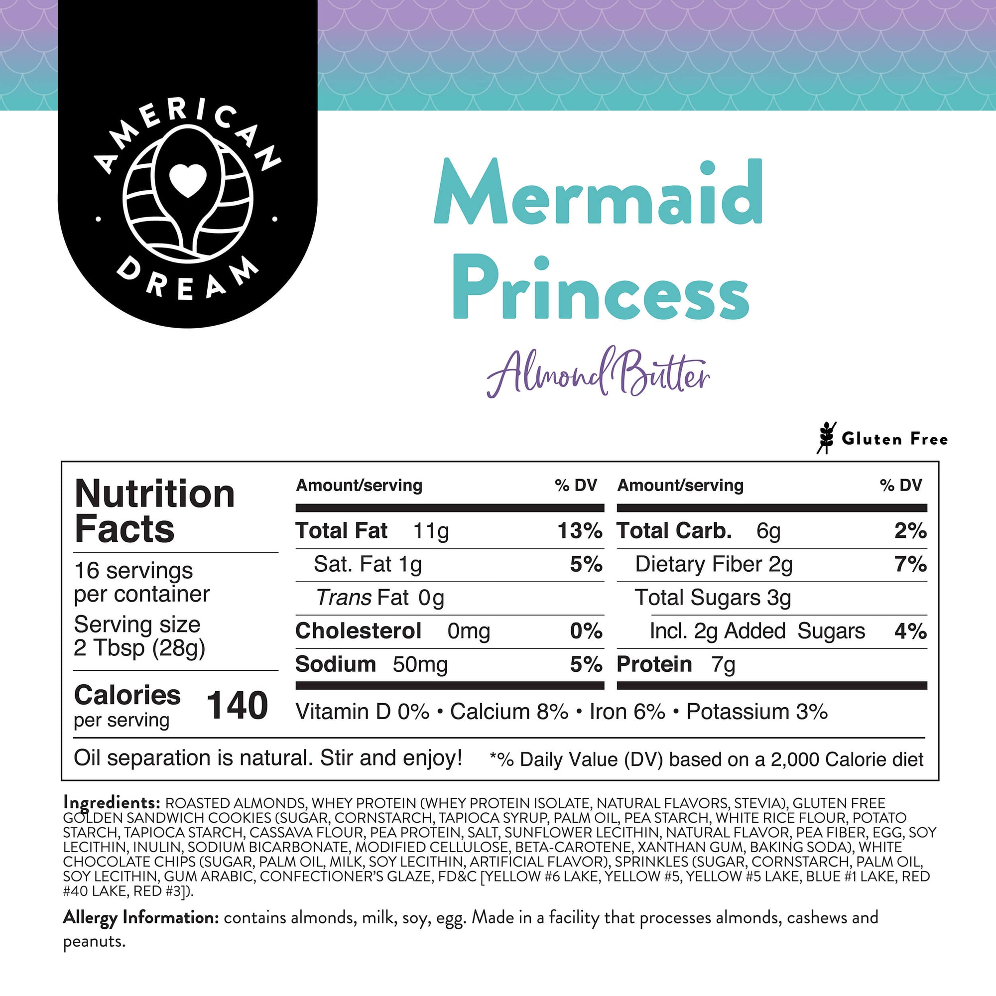 Gluten-Free Mermaid Princess Almond Butter