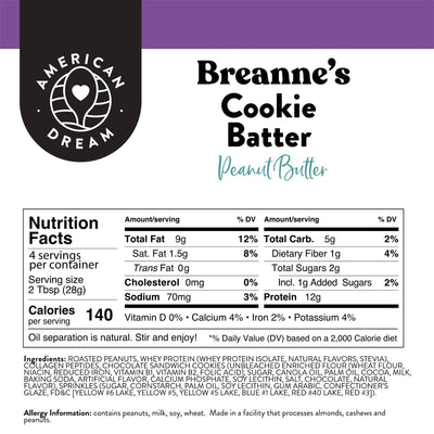 Baby Butter 4oz Breanne's Cookie Batter Peanut Butter