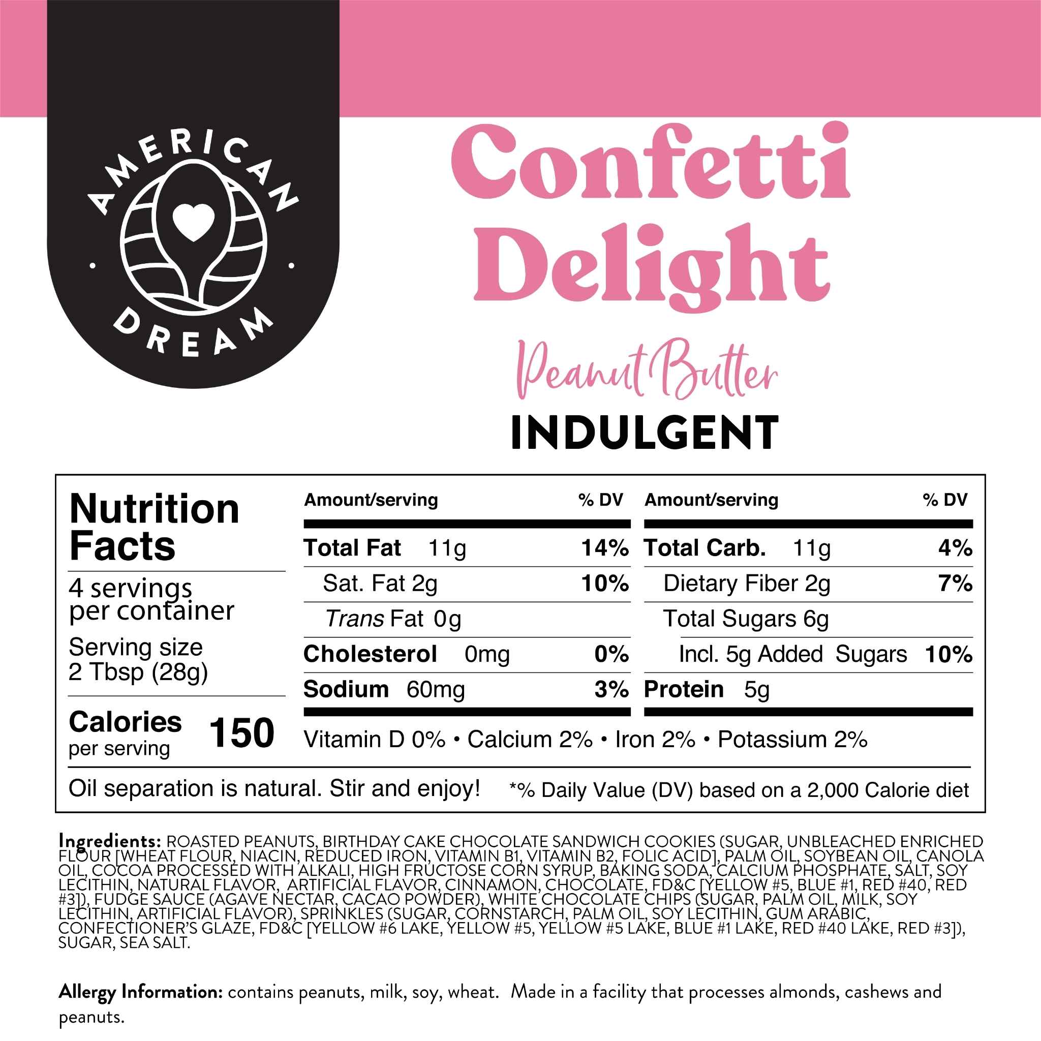 Baby Butter 4oz Confetti Delight Indulgent Peanut Butter