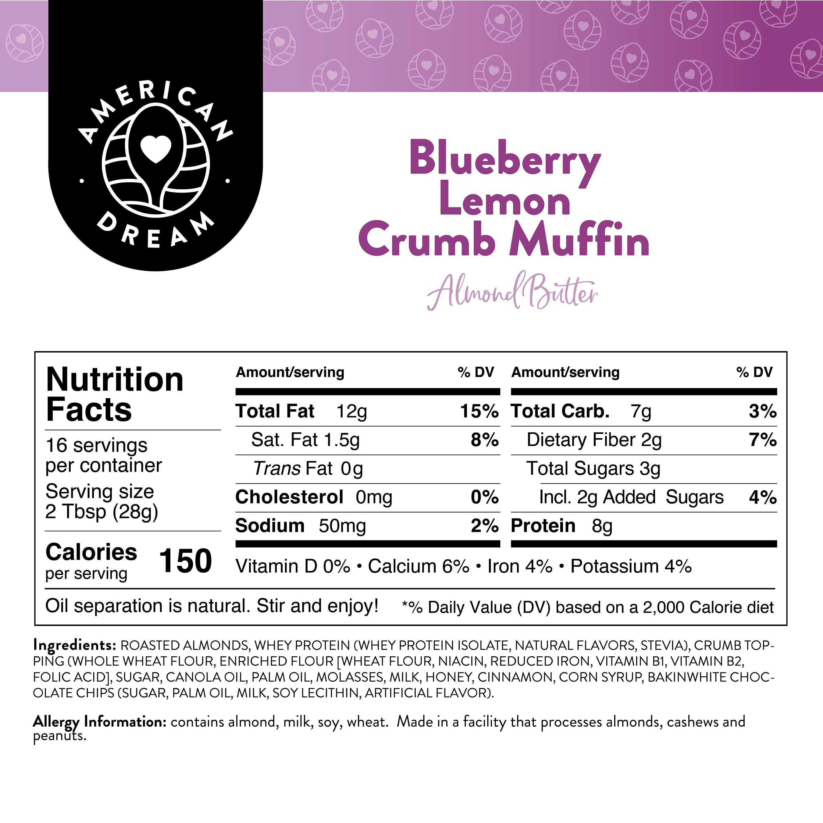 Blueberry Lemon Crumb Muffin Almond Butter