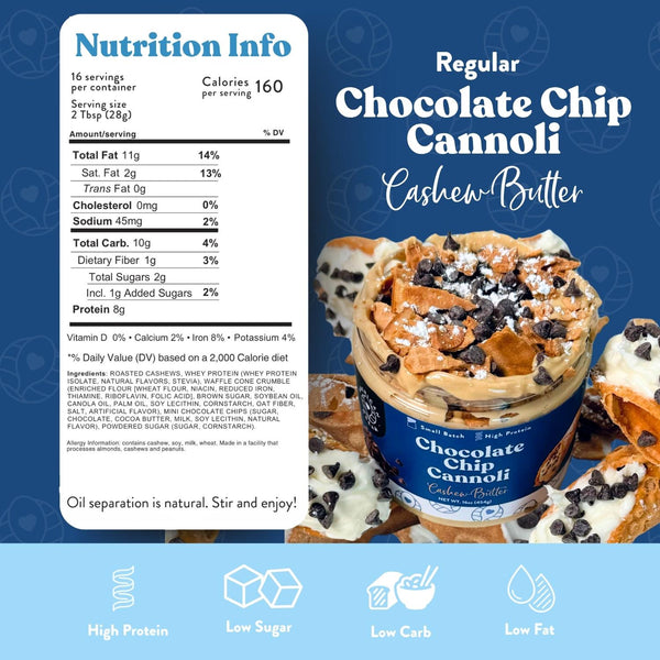 Chocolate Chip Cannoli Cashew Butter
