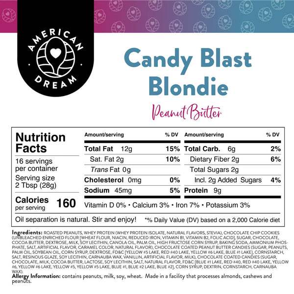 Candy Blast Peanut Butter Blondie Peanut Butter