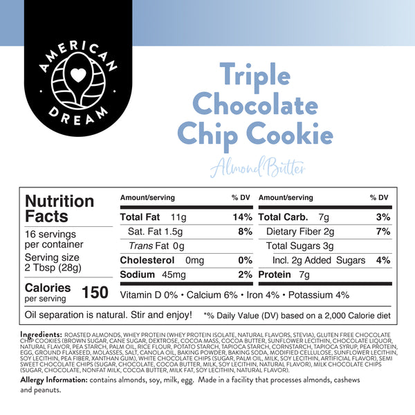 Triple Chocolate Chip Cookie Almond Butter