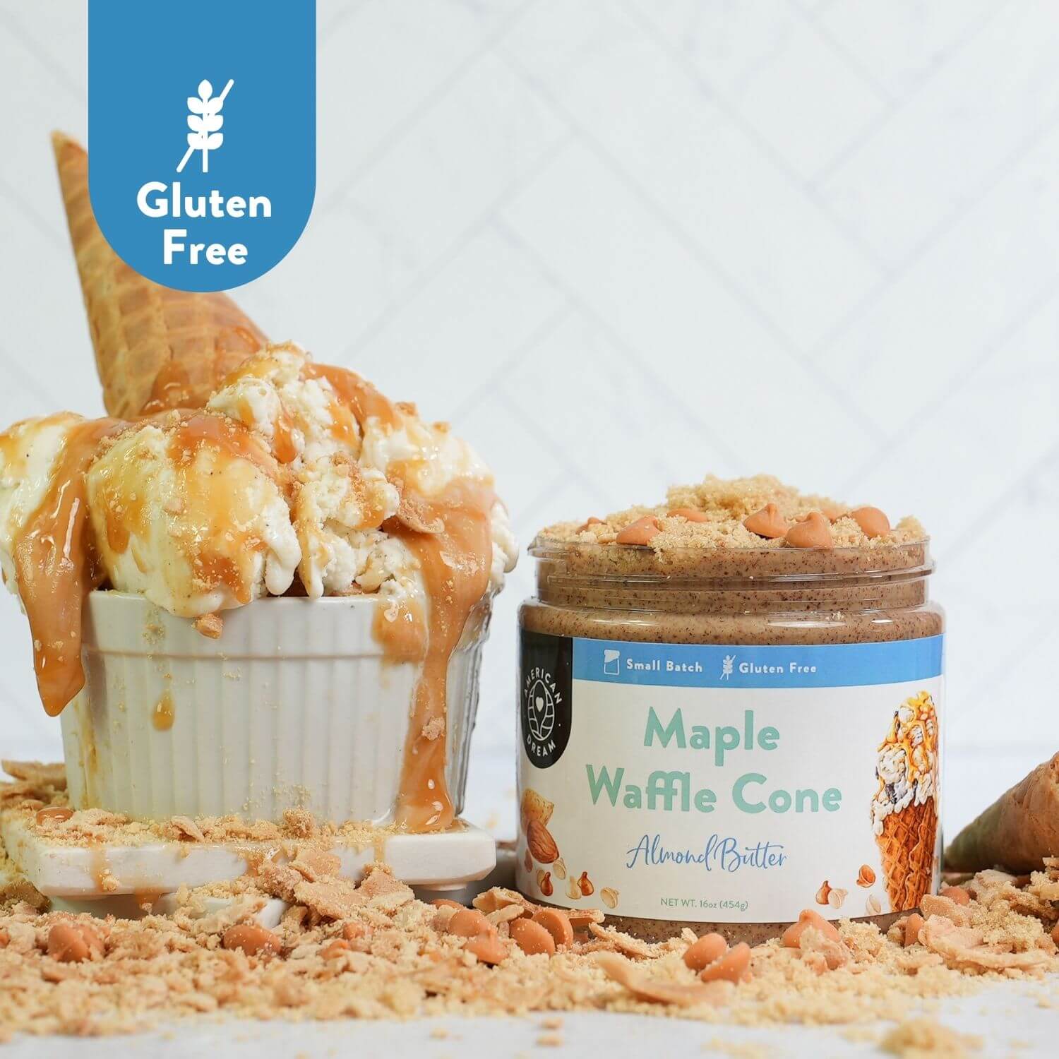 Gluten-Free Maple Waffle Cone Almond Butter