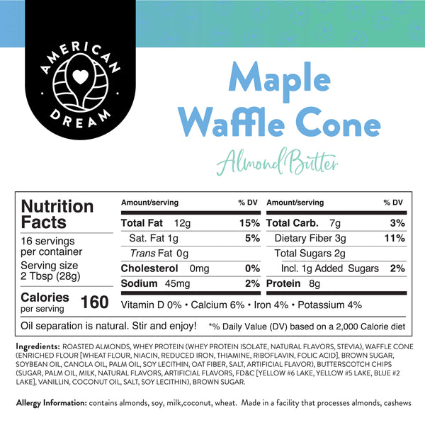 Maple Waffle Cone Almond Butter