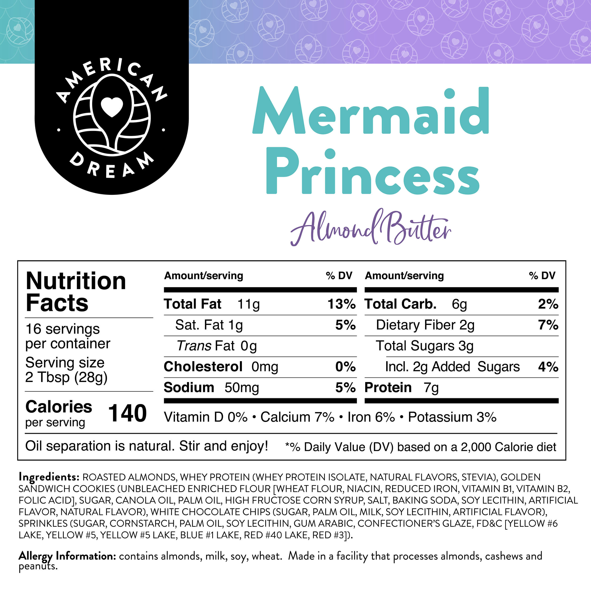 Mermaid Princess Almond Butter