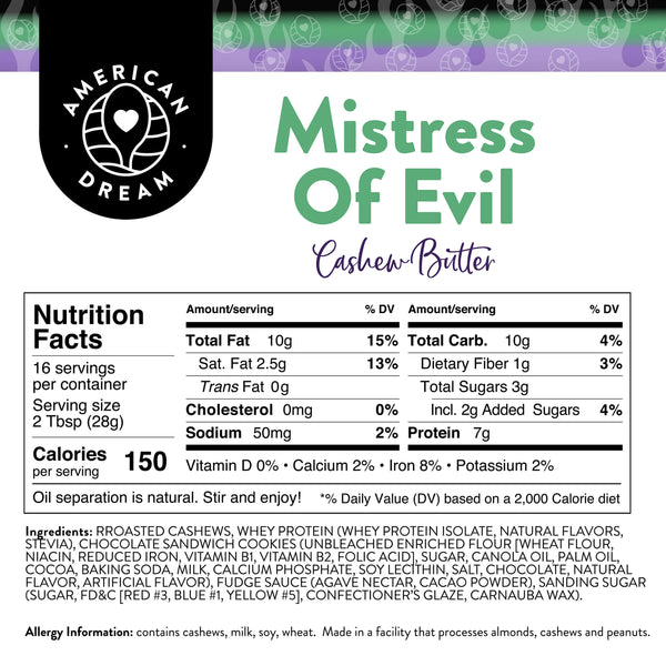 Mistress of Evil Cashew Butter