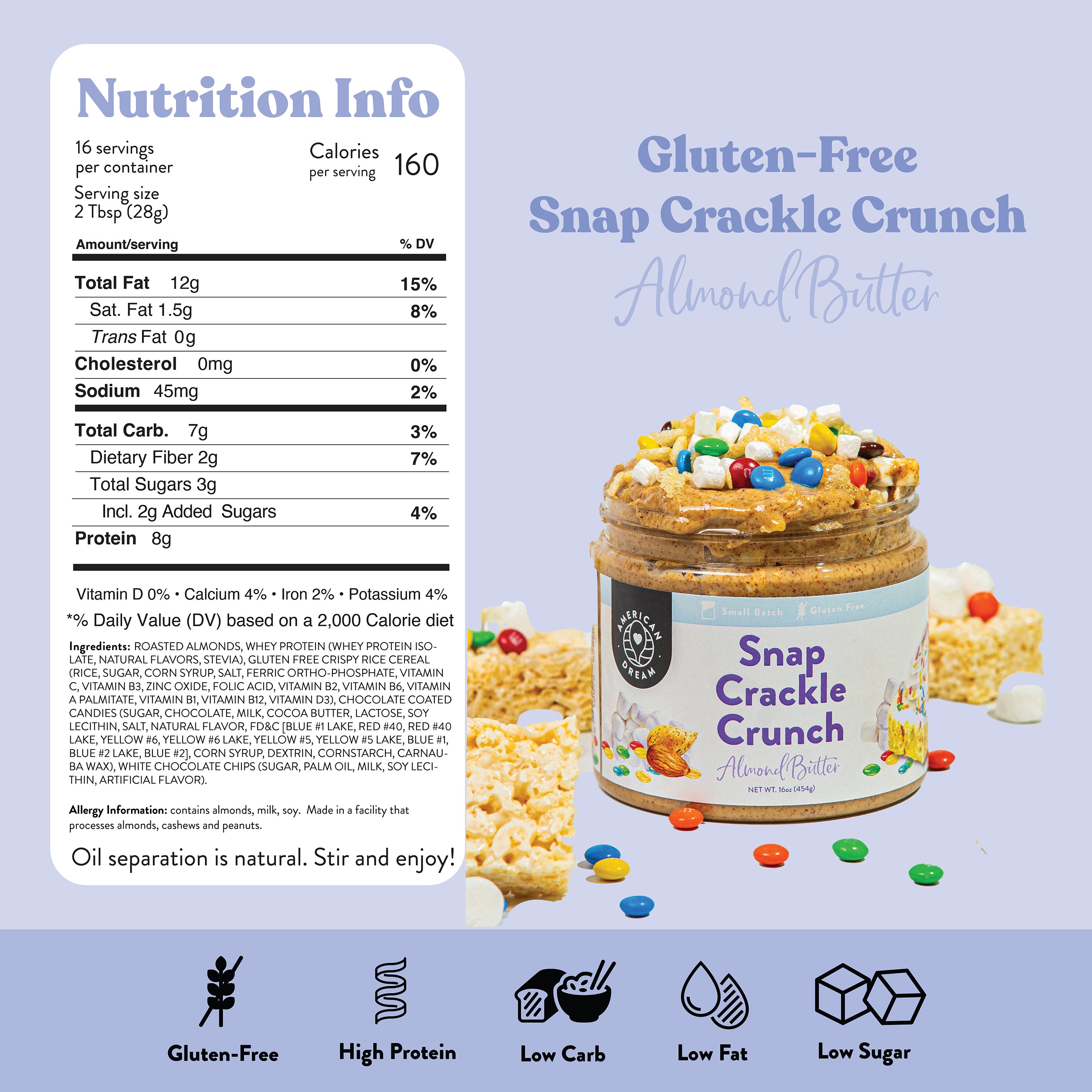 Gluten-Free Snap Crackle Crunch Almond Butter