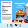 Star Spangled Fluff Peanut Butter packaging with nutrition label and product image on a blue background