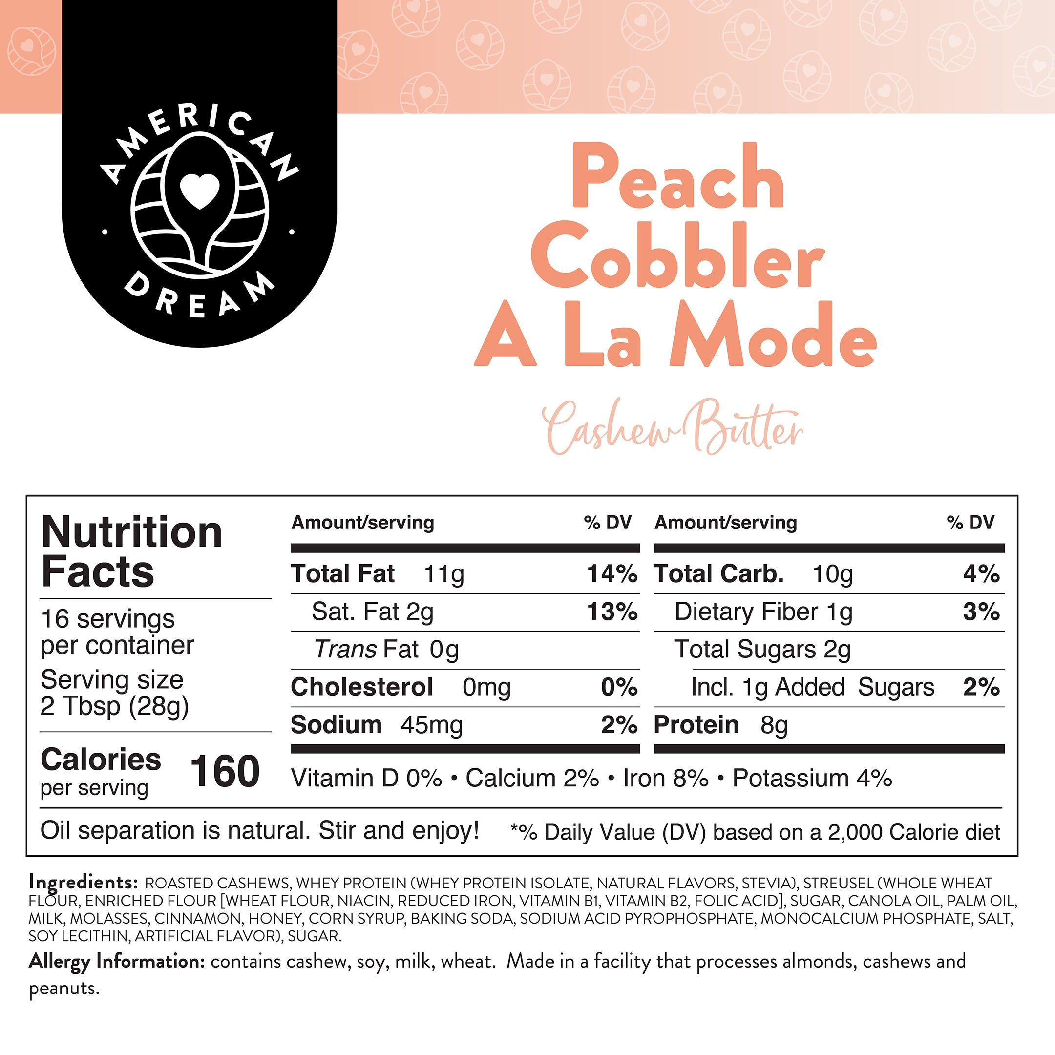 Peach Cobbler A La Mode Cashew Butter