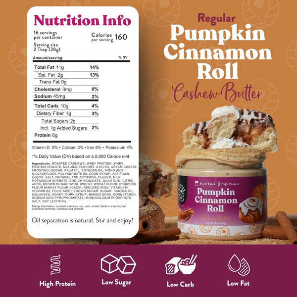Pumpkin Cinnamon Roll Cashew Butter
