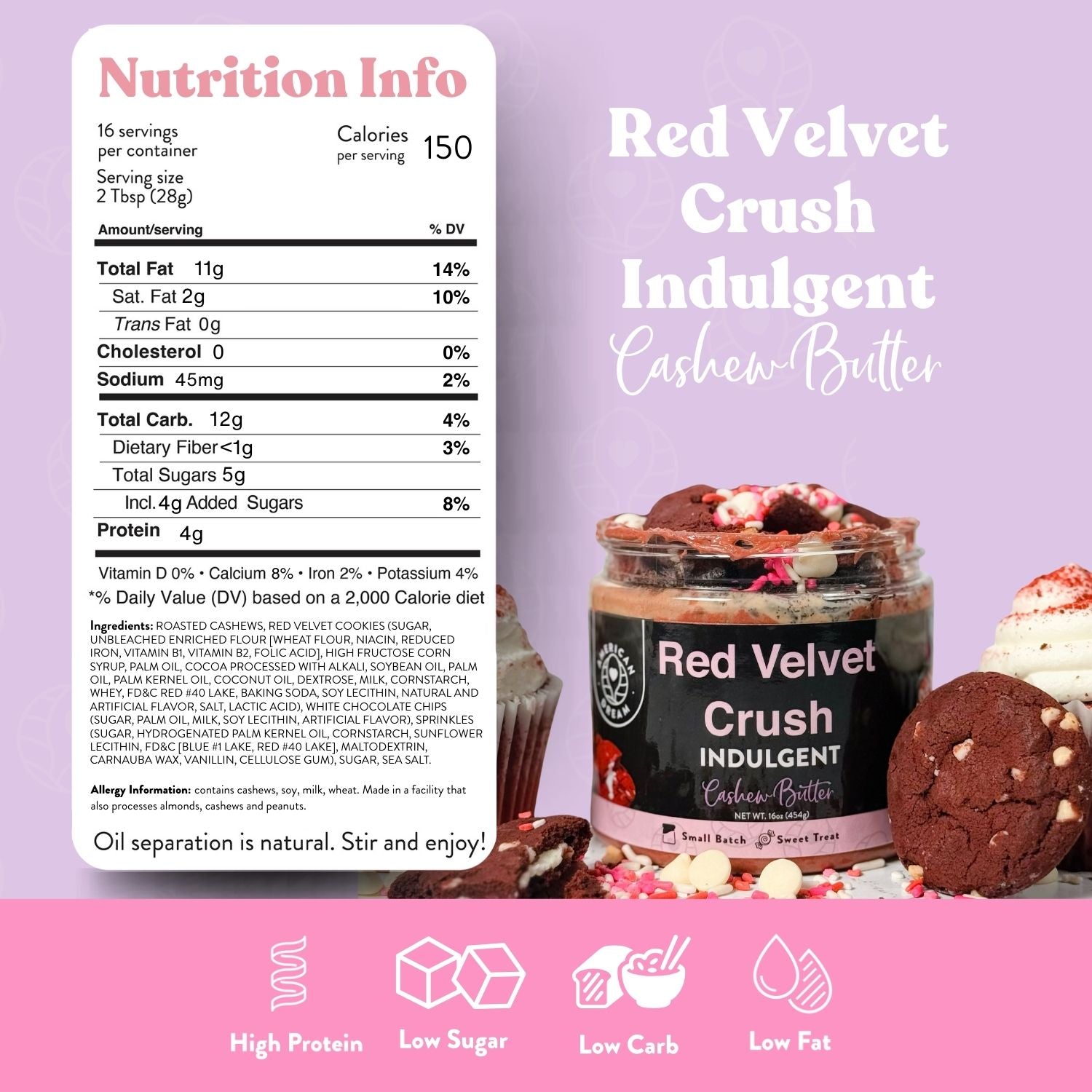 Red Velvet Crush Indulgent Cashew Butter