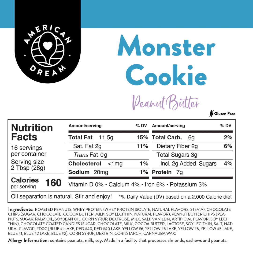 Gluten-Free Monster Cookie Peanut Butter