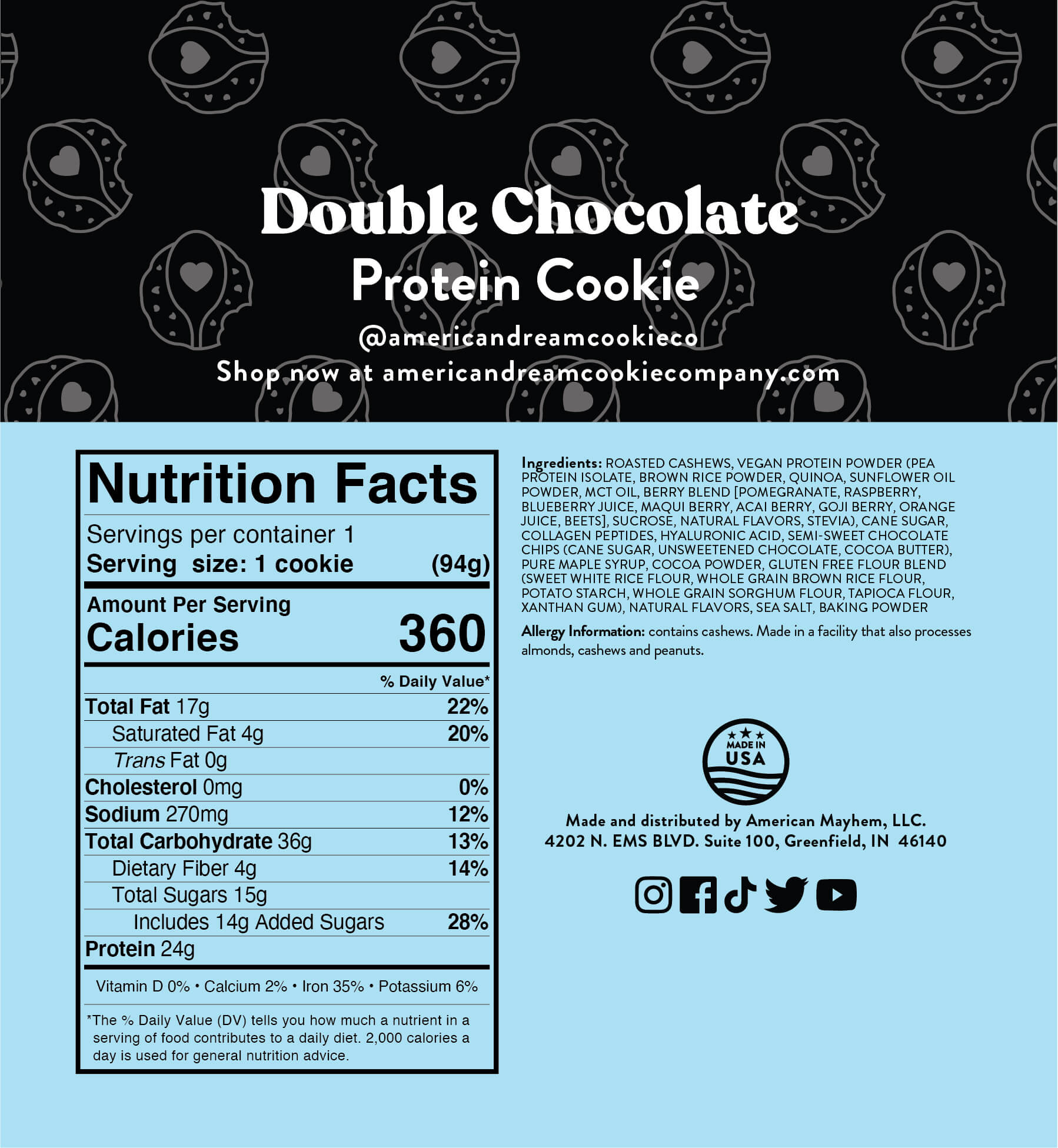 Double Chocolate Protein Cookie