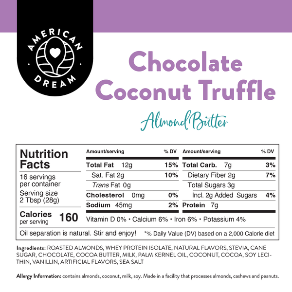 Gluten-Free Chocolate Coconut Truffle Almond Butter