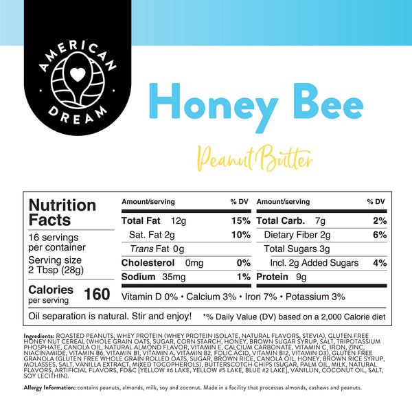 Gluten-Free Honey Bee Peanut Butter