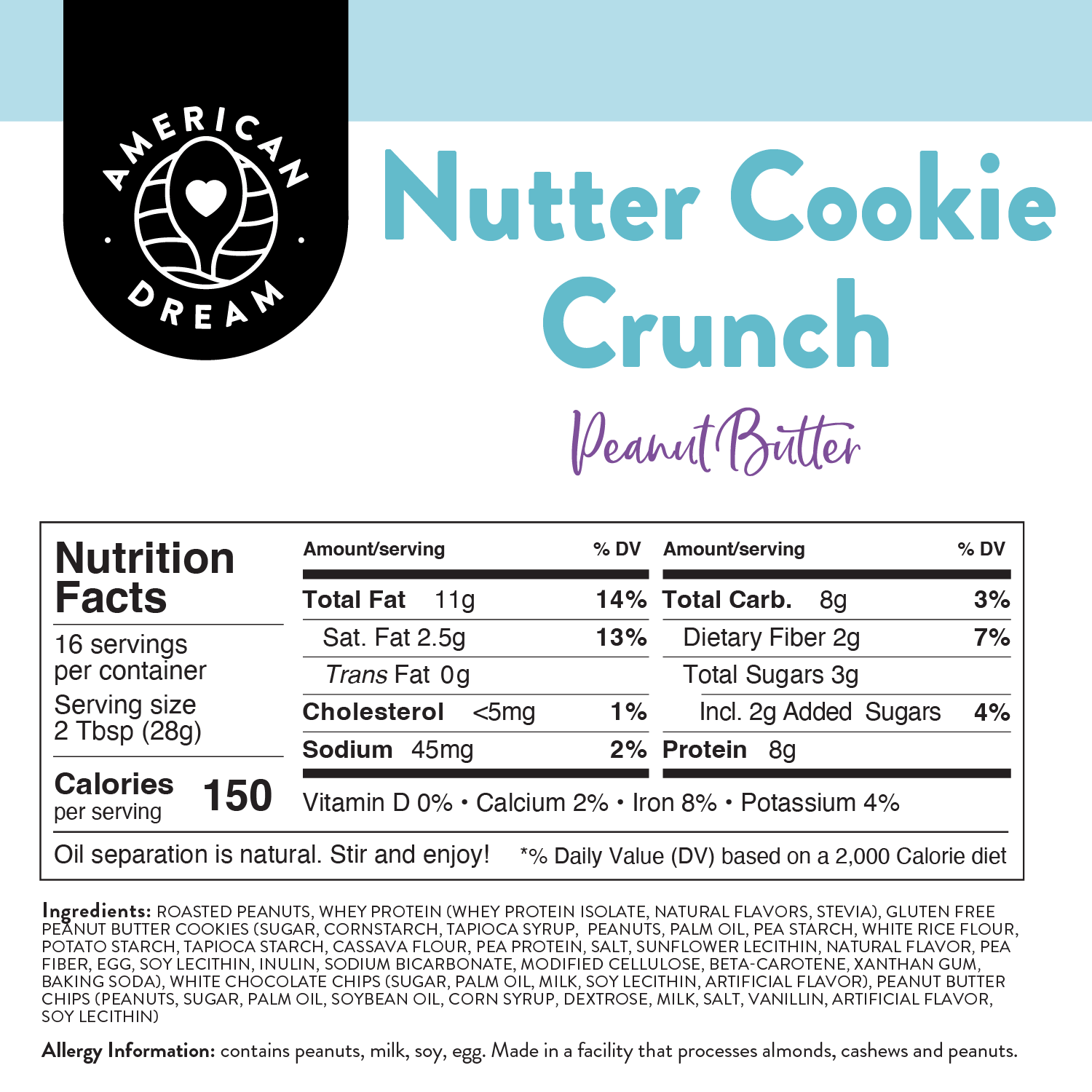 Gluten-Free Nutter Cookie Crunch Peanut Butter
