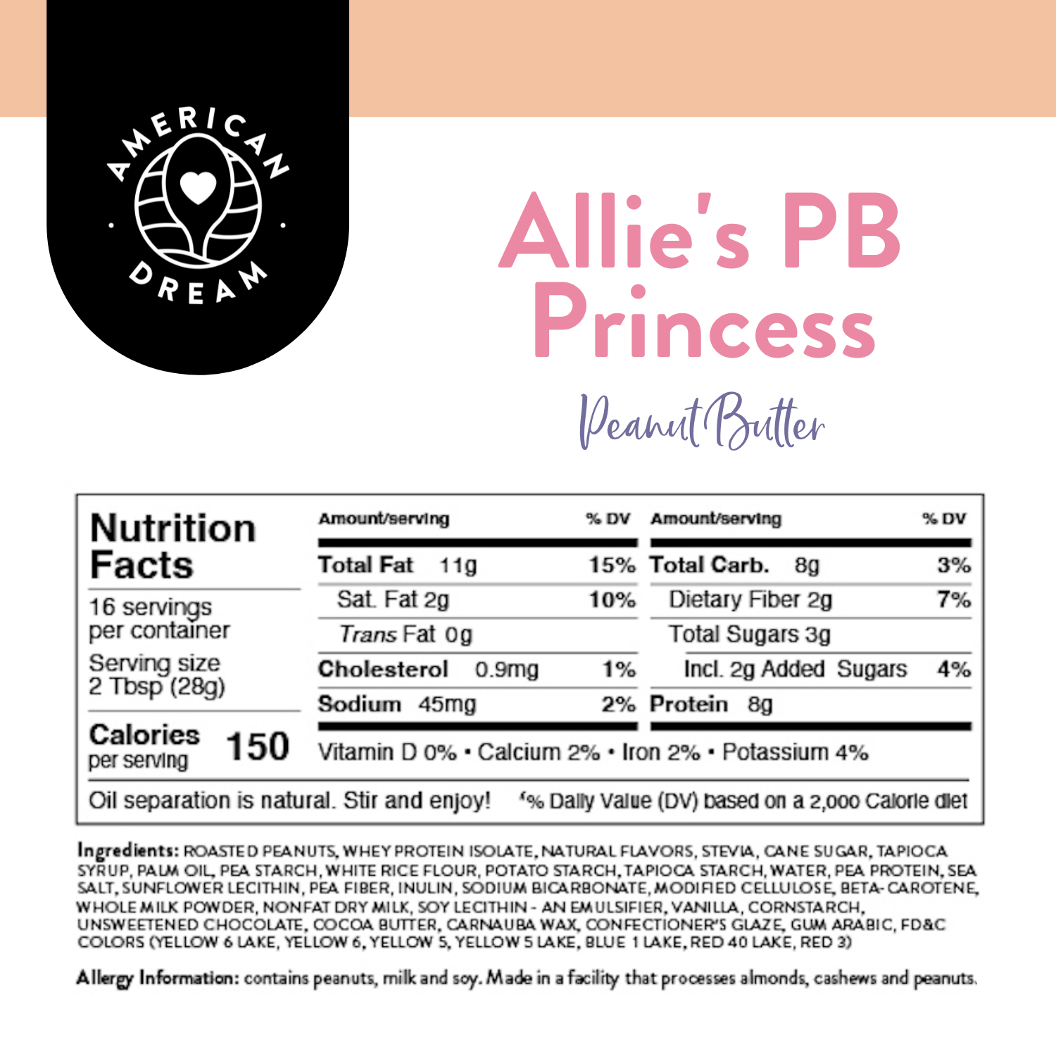 Gluten-Free Allie's PB Princess Peanut Butter